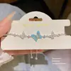 Pulseira retrátil de borboleta e flor em zircônia requintada, fresca e elegante, versátil, luxo leve, toque de alta qualidade, joias femininas