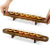Portavasos de vino de madera creativo transfronterizo bandeja para servir para fiestas portavasos de madera maciza para vasos de whisky personalizable