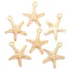 Colgantes de aleación de zinc con forma de concha de oro KC mezclado, estrella de mar, caracola, accesorios para pulsera de colgantes hechos a mano para DIY