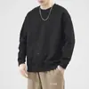 Moletom Gola Redonda Masculino Manga Longa 2025 Outono e Inverno Tendência Casual Americano Solto Camiseta Color Block Raglan Tendência Nacional Top