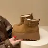 Botas de Neve com Solado Grosso para Mulheres 2026 Novo Estilo Sapatos de Inverno Femininos com Lã Adicionada Botas de Algodão Grossas do Nordeste Botas Curtas Quentes