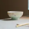 Estilo Dinastía Tang y Song Estilo Pintura al Óleo Flor Silvestre Pequeña Mariposa Cerámica Taza Maestra para el Hogar Juego de Té Kung Fu Taza de Té Pu'Er Taza de Degustación Taza Individual