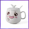 Caneca Cerâmica Personalizada com Tampa e Colher Caneca para Casal Fashion Caneca de Casa Caneca Fofa para Chá para Homens e Mulheres