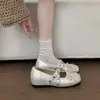 Zapatos de Salón Planos para Mujer con Lazo y Boca Baja 2026 Nueva Moda Suela Plana Doble Hebilla Zapatos de Ballet Zapatos Mary Jane Zapatos Pequeños de Cuero