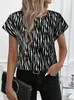 Europeo y Americano Nuevo Transfronterizo Amazon Estación Independiente Exportación Otoño 2025 Popular Cuello Redondo Estampado Holgado Tops para Mujer