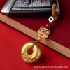 Latón Chapado en Oro Pixiu Llavero Creativo León Despertando Colgante de Seguridad Encanto de Riqueza Decorativo Sólido de Alta Gama para Hombres y Mujeres
