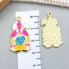 Aleación Huevo de Pascua con Goteo de Aceite Conejo de Dibujos Animados Zanahoria Colgante Joyería DIY Creativa Accesorios para Llaveros