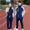 Conjunto de Jaqueta de Três Peças para Outono e Inverno Uniforme Escolar Conjunto de Uniforme de Classe para Estudante do Ensino Médio e Universitário Estilo Universitário Espessado