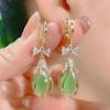 Pendientes Advanced Sense de ojo de gato azul, pendientes de flor de tulipán, elegantes pendientes de lazo de diamantes de celebridades de Internet.