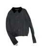 Suéter de punto con cuello, suave y acogedor, de estilo coreano, con bloques de color, nuevo top cárdigan versátil, suelto y casual, para mujer, de principios de otoño