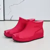 Moda Japonesa y Coreana Botas de Lluvia para Mujer Botas de Lluvia de Caña Baja Tubo Corto Antideslizantes Forradas de Lana Botas de Agua Zapatos de Cubierta Cálidos Uso Cómodo Resistente al Desgaste Estilo Juvenil