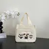 Bolsa tote de lona para mães saírem, simples e compacta, design tridimensional, adequada para o trabalho, reforçada para o trabalho, bolsa de almoço, bolsa de lona