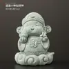 Figura de Animal de Té Gran Sabio de Arenisca Verde Estilo Chino, Adorno de Escritorio Wukong, Paisajismo de Roca para Acuario, Maceta de Decoración para el Hogar