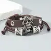 Pulsera con Colgante de Calavera de Aleación Creativa Personalizada, Pulsera de Cuero Retro de Doble Capa, Accesorio Popular de Venta Transfronteriza