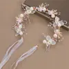 Acessórios de Cabelo Infantis Super Feéricos, Lindas Coroas de Flores, Enfeites de Cabelo para Daminhas, Tiaras de Performance para Meninas Estilo Floresta, Flores de Pulso e Tiaras para Exportação Transfronteiriça