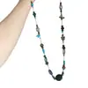Collar Boho Retro Azul con Cuentas y Vibras Frescas de Verano, Cadena para Clavícula Estilo Viaje y Vacaciones, Nuevo Modelo 2025