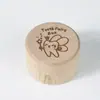 Caja Redonda para Dientes de Madera Caja de Almacenamiento de Dientes Infantiles Caja de Almacenamiento de Cabello Fetal y Cordón Umbilical Caja de Recolección de Cenizas de Animales