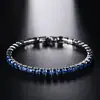 4.0 Pulseira Tennis Zircônia Cravejada com Diamantes, Direto do Fabricante, Corrente Tennis Colorida e Simples, Pulseira Tennis Estilo Transfronteiriço com Cravação de Diamantes