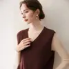 Chaleco sin mangas de cuello en V de cachemira con aberturas inclinadas para mujer, Otoño/Invierno, Chaleco de punto suelto con capas de flor 3D hecho a mano