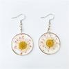 Brincos de Resina Epóxi com Flores Secas Ins, Elegantes Brincos com Cristais de Flores Reais, Amostra de Crisântemo, Atacado de Fabricante de Joias, Flores Feitas à Mão