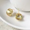 Pendientes de Metal Cepillado de Lujo Ligero Estilo Francés con Ganchos de Plata 925, Estilo Minimalista de Nicho, Sensación de Alta Gama, Pendientes Chapados en Oro Real al por Mayor
