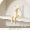 Macaron Caricatura Creativa Postura Sentada Conejo de Orejas Largas Adornos de Lujo Ligero de Alta Gama Decoraciones para Sala de Estar Mueble de TV Gabinete de Vino Entrada