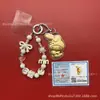 Llavero de tela con logo de empresa personalizado Cadena para teléfono móvil Angela Lámina de oro puro Oro 999 Regalo de aniversario
