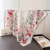 Bufanda Cuadrada Grande de Seda Artificial con Estampado Estilo Coreano Moda Artística, Chal para Viajar, Bufanda para el Cuello, Bufanda de Mujer con Patrón de Espiga, Pañuelo para la Cabeza