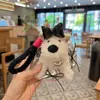 Nuevo Lindo Peluche Perro Westie Creativo Liga para el Cabello Muñeca Falda Llavero Cachorro Lindo Colgante de Bolso para Mujeres