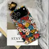 Venta Caliente de Amazon Flores de Colores Plantas Manzana 18pm Funda para Teléfono Funda de Película Frosted Dos en Uno iPhone16