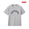 Camiseta de Algodón Pesado Moda Americana Transfronteriza Estampado de Letras Supreme Cuello Redondo Manga Corta Unisex Holgada Casual para Hombres y Mujeres