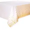 En Stock Mesa de Comedor de Escritorio Estampada en Oro Blanco Mesa de Fiesta Dot Vajilla Platos de Papel Engrosados Tenedores Cucharas Servilletas de Papel Vasos de Papel de Cumpleaños Navidad