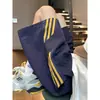 Shorts de Secado Rápido a Rayas Azul Marino y Amarillo Verano Retro Rectos Sueltos de Cinco Puntos Tendencia Americana Casual Deportivos