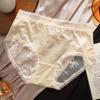 Calcinhas de Renda Cetim Francesa para Mulheres com Laço, Leves de Cintura Média Finas Sexy Respiráveis Calcinhas Femininas