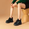 Zapatos de Cuero con Plataforma Alta para Mujer, Nuevo Modelo de Primavera, Brillantes y Cómodos, Aumentan la Altura en 10 cm, Zapatos de Vestir Versátiles Estilo Británico