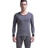 Terno térmico masculino de alta qualidade, outono e inverno, roupa íntima, alta elasticidade, cor sólida, roupas de outono masculinas e calças de outono, gola redonda, terno básico masculino
