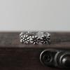 Anillo de plata de ley 925 para mujer, estilo retro, con diseño de flor, abierto, ajustable, para regalo de novia