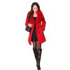 Deseo de lana 2022 Ropa de invierno de longitud media para mujer Estilo coreano abrigo de lana con cuello de piel grande para mujer abrigo de doble botonadura para mujer