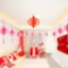 Lâmpada de Papel Bola de Favo de Mel Gota d'Água Dia de Ano Novo Vitrine de Shopping Center Arranjo de Atmosfera de Decoração de Ano Novo Leque Dobrável Franja Arranjo de Casamento