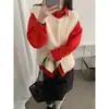 Chaleco de punto grueso versátil estilo retro coreano de principios de otoño, chaqueta de punto sin mangas de un solo pecho para mujer