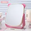 Espejo de Maquillaje de Escritorio Grande Portátil para Dormitorio para Mujeres, Espejo de Princesa, Espejo de Tocador, Espejo Plegable con Caja de Almacenamiento