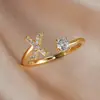 Anillo con Letra de Oro Rosa Nuevo de Amazon Transfronterizo Anillo Abierto con Diamante Blanco Joyería de Mano Anillo Único Personalizado Venta al por Mayor