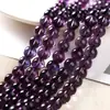 Pulsera larga de joyería con cuentas de amatista, cuentas sueltas semiacabadas en stock, pulsera de cuentas redondas, accesorios de cuentas para bricolaje, venta al por mayor