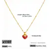 Nuevo Estilo Collar Pequeño con Forma de Corazón de Acero de Titanio para Mujer, Chapado en Oro de 18K, Compacto, Elegante, Versátil, Forma de Corazón, No se Desvanece