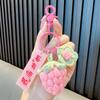 Colgante de peluche tejido a crochet cosas buenas suceden lana tejida a mano Caqui bueno Caqui suceden llavero para bolso accesorios pequeños