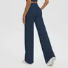 Pantalones de Yoga Transfronterizos Europeos y Americanos Cintura Alta Pierna Recta Sueltos Adelgazantes Pierna Ancha Ropa de Yoga Deportiva Exterior Fitness para Mujer