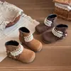 Botines Birkenstock Retro para Niñas Primavera y Otoño 2026 con Encaje en Forma de Corazón y Cremallera Lateral, Botas Infantiles Versátiles Estilo Coreano para Niños Pequeños