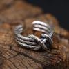 Anillo abierto para dedo índice en plata lisa, estilo retro moderno, con diseño de pareja de plata tailandesa desgastada, anillo geométrico de pitón en stock.