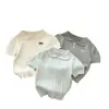 Ropa de verano casual y versátil para bebés niñas, prendas de punto para niños, camiseta de manga corta a la moda para niñas con tacto fresco
