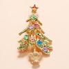 Broche de árbol de Navidad, nuevo broche de moda europea y americana con diamantes, estilo retro, para traje, comercio exterior, joyería navideña al por mayor